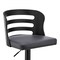 Armen Living Khalia Adjustable Swivel Gray Faux Leather and Black Wood Bar Stool with Black Base LCKHBABLGR - alternate 2